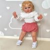 26 inch Reborn Baby Dolls Toddler Girl Doll That Look Real Life Soft Silicona Weighted Body Blonde Curly Hair Cute Newborn Toddler Kids Toys Age 8~10 Year Old Girls