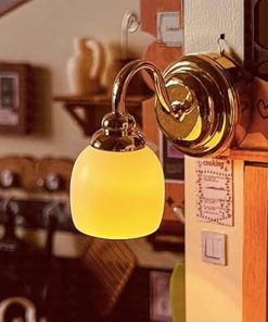 AirAds 1:12 Scale Dollhouse Miniature Wall Sconce for Bedroom Hallway Bathroom Sconce LED Light Dollhouse Accessories Wall lamp; Magnetic Switch Light