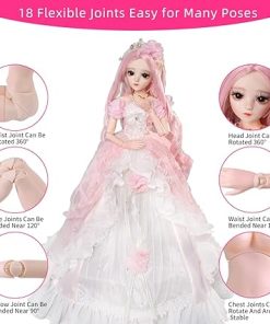 UCanaan BJD Doll, 1/3 SD Dolls 24 Inch 18 Ball Jointed Doll DIY Toys with Clothes Outfit Shoes Wig Hair Makeup, Best Gift for Girls (Valentine) 2