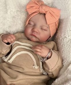 Realistic Newborn Baby Dolls Girl 18 inch Lifelike Reborn Dolls Levi Handmade Weighted Real Silicone Vinyl Sleeping Baby Dolls Closed Eyes 2