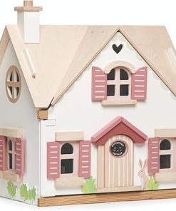 Tender Leaf Toys – Cottontail Cottage – Furnished 18.7″ Tall 3 Story Countryside Wooden Doll House with 24 Pcs Accessories – Encourage Creative and Imaginative Fun Play for Children – Age 3+