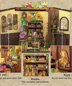 Wizardi Miniature Roombox Kit – Fantacy Plant Shop Dollhouse Kit 2