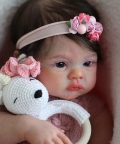 Pinky Reborn Baby Dolls Full Silicone Body Girl,18 Inch Realistic Newborn Baby Doll Handmade Lifelike Baby Doll with Accessories Gift Set for Kids Age 3 + 2