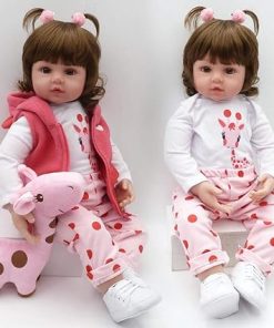 Pinky Reborn 18 Inch 45cm Alive Lifelike Soft Silicone Reborn Doll Vinyl Newborn Babies Real Looking Reborn Baby Dolls with Accessories