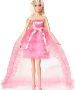 Barbie Birthday Wishes Doll with Blonde Hair and Pink Satin and Tulle Dress, Special Occasion Toys and Collectibles