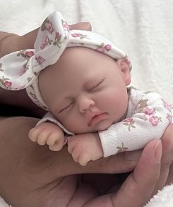 7 Inch Mini Reborn Baby Dolls ，Silicone Full Body Baby Soft Skin Mini Realistic Newborn Baby Dolls Real Life Tiny Baby Doll with Feeding Accessories-8