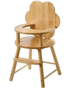 Cre8ive Minds Wooden Flower-Shaped Doll High Chair with Tray 2