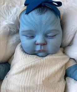 Reborn Baby Dolls Avatar 20 inch Realistic Newborn Baby Dolls Sleeping Avatar 3D Painting Skin Soft Body Newborn Babies Real Life Size Alive Avatar Baby Dolls with Cloth Body 2