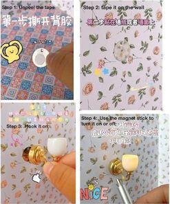AirAds 1:12 Scale Dollhouse Miniature Wall Sconce for Bedroom Hallway Bathroom Sconce LED Light Dollhouse Accessories Wall lamp; Magnetic Switch Light 2