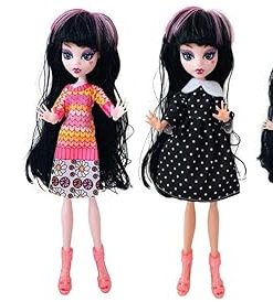 Monster Fashion Dolls 11.5-Inch Addams Halloween Ghouls with DIY Accessories, Gift for Girls