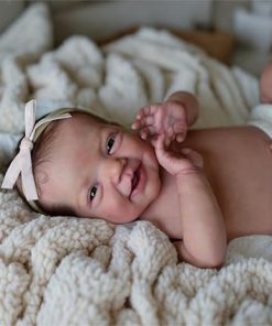 iCradle Lovely Real Look Reborn Baby Doll Girl 20inch 50cm Full Body Vinyl Silicone Baby Doll Realistic Newborn Doll Paint Hair Washable Lifelike Xmas Birthday Toys for Kids Age 3+