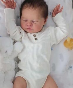 -19Inch Full Body Silicone Reborn Baby Dolls Boy Realistic Newborn Baby Doll Sleeping Silicone Bebes Reborn Toy for Kids Age 3+ 2