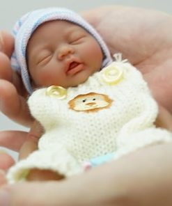Reborn Baby Doll Boy 7 Inch Silicone Doll Mini Realistic Newborn Baby Dolls Silicone Full Body Stress Relief for Adults Hand Made with Feeding & Bathing Accessories