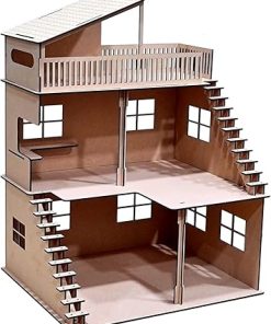 StonKraft Wooden Doll House Dollhouse – Home Decor, Construction Toy, Modeling Kit, School Project – Easy to Assemble 3D Puzzle
