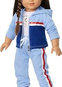 American Girl Team AG Jogger Set 18 inch Doll Clothes with Sneakers, Red, White, and Blue, 5 pcs, Ages 6+ 2