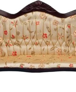 Classics Dollhouse Victorian Sofa, Mahogany with Floral Fabric
