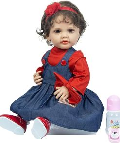 Pinky Reborn Baby Dolls 22inch Realistic Newborn Baby Betty Girls Silicone Full Body Baby Handmade Doll Adorable Vinyl Soft Body Weighted Reborn Toddler for Age 3+ 2