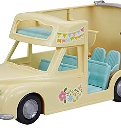 Calico Critters Family Campervan – Toy Vehicle for Dolls – 15 Accessories Included – Perfect for Camping Adventures with Your Calico Family!