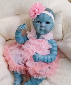 18 Inch Realistic Reborn Baby Dolls Avatar Girl Soft Silicone Full Vinyl Body Lifelike Newborn Baby Dolls Handmade Real Life Preemie Babies Doll Gifts for Kids Age 3+ 2