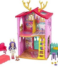 Cozy Deer House Playset (21-in / 53-cm) with Danessa Deer Doll & Animal Figure, 4 Play Areas & 15+ Pieces, Great Gift for Kids Ages 3-8 (HFC41)