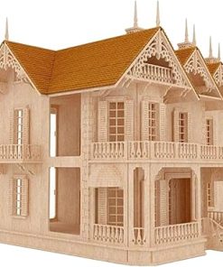 Birds Wood Shack The Victorian Gothic Mansion – Lightweight & Durable Model Kit – Available in 1:24 Scale – Challenging Puzzle Wooden Doll House | Made with Baltic Birch Wood