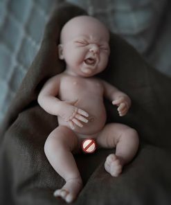 Crying Baby Reborn Baby Doll Boy,7 Inch Silicone Doll Mini Realistic Newborn Baby Dolls Silicone Full Body Stress Relief with Feeding Accessories & Gift Box 2
