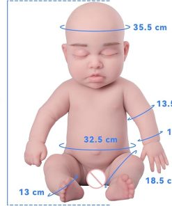 17.7 Inch Full Silicone Body Doll with Skeleton, Realistic Newborn Dolls, Reborn Baby Dolls Anatomically Correct – Boy Full Silicone & Skeleton 2