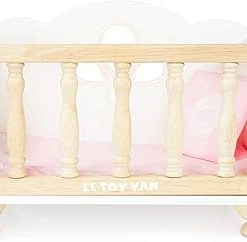 Le Toy Van – Educational Wooden Toy Role Play Beautiful Sleigh Doll Cot & Crib | Girls Pretend Play Toy Pram Playset – for Ages 3+ 2