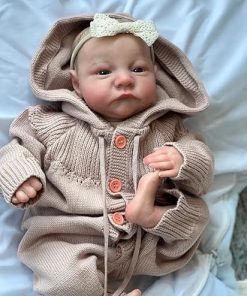 Pinky Reborn 19 Inch Reborn Baby Dolls Realistic Newborn Toddler Doll Hand Drawn Veins Baby Doll Weighted Reborn Doll Silicone Babies Doll Toy Accessories for Collection & Kids Age 3+