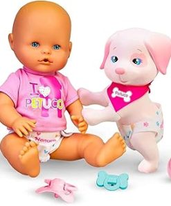 & Petuco Baby Doll with Companion Puppy, Accessories for Baby and Puppy, 14″ Doll 2