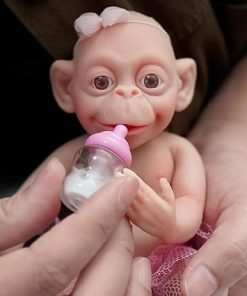 7″ Micro Preemie Full Body Silicone Monkey Baby Doll Lux Lifelike Mini Reborn Doll Surprice Children Anti-Stress, Feel Real 2