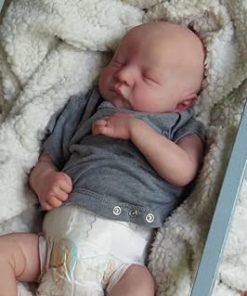 19 Inch Reborn Baby DollsSoft Cloth Body Lifelike Vinyl Realistic Newborn Sleeping Preemie Baby Doll Toy Accessories Gift for Kids Age 3+