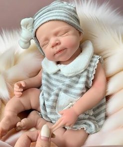 13Inch Pascale Reborn Baby Dolls Silicone Full Body Correct Real Close Eyes Full Body Silicone Baby Dolls Sleeping Girl with Feeding Kit