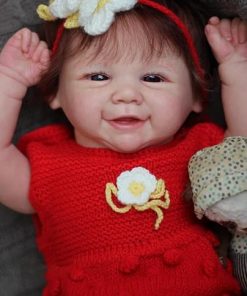 Angelbaby Cute Reborn Lifelike Baby Dolls 19 Inch Sweet Smile Realistic Newborn Girl Doll Handmade Real Cute Baby Feeling Bebe Reborns with Accessories for Kids 2