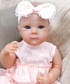 Pinky Reborn Dolls Full Body 18 inch 45 cm Lifelike Soft Vinyl Baby Girl Dolls Realistic Reborn Baby Doll Girl Toy with Anatomically Correct 2