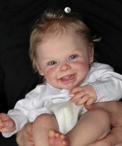 RXDOLL Lifelike Reborn Baby Dolls Boy Eyes Open 20 inch Realistic Newborn Baby Dolls That Look Real Sweet Smiling Weighted Cloth Body Baby Doll Toy Gifts for Kids Age 3+