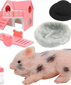 Silicone Mini Animals Pig Set, 5 Inch Toys for Girls & Boys, Realistic Cute Baby Piggy Doll Soft Body, Item for Kids, Her, Birthday, Christmas Stocking Stuffers