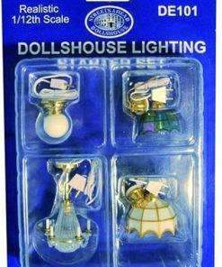 Dollhouse Ceiling Lamp Starter Kit 4 Lights Wedding Cake Tiffany & Globe Style