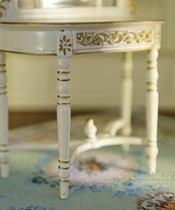 Dollhouse1/12 Decoration Dressing Table & Mirror Hand Painted White Fine Elegant Miniature SZJ163A 2
