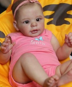 Pinky Reborn Baby Dolls Silicone Full Body Girl 21 Inch Newborn Silicone Doll Anatomically Correct Baby Doll with Clothes and Accessories Gift for Kids