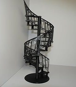 Spiral Staircase for Dollhouses, 1:12 Scale, 16 Steps Black 2