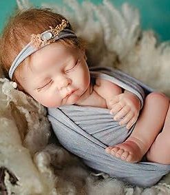 TERABITHIA 52cm Realistic Naked Photography Training Reborn Baby Doll Props Posing Posture Training Weighted Cloth Body Newborn Dolls, 20 inch 2
