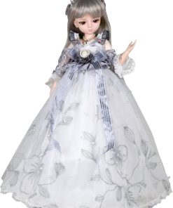 Proudoll 1/4 BJD Doll 45cm 18in Ball Jointed SD Dolls 23 Move Joints Action Figures Dress + Wig + Necklace + Crown + Shoes (Ghana)