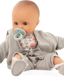 Gotz Muffin Lucky One 13″ Bald Baby Doll with Blue Sleeping Eyes, Overalls and Jacket – Ages 18 Months and Up