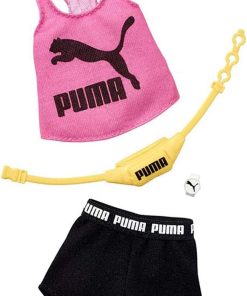 Barbie Clothes: Puma Branded Outfit Doll with 2 Accessories, Shorts Set, Multicolor, Model:GHX79