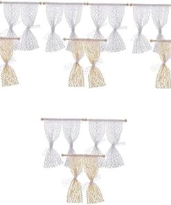 Didiseaon 12 Pcs Dollhouse Toys Mini White Lace Curtains Lace Doll House Curtains Miniature Dollhouse Curtain Dollhouse Sheer Curtains Dolls Houses Curtain Home Ob11 Window