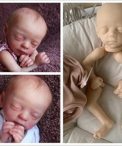 15 Inch Unpainted Sleep Reborn Doll Kits Handmade Blank Baby Doll Kits Preemie Newborn Doll Kits Unfinished Making Dolls Accessories 2
