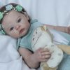 iCradle Reborn Baby Dolls Girls Siicone Full Body 20 inch Realistic-Washable Newborn Toddler Dolls Brown Hair Anatomically Correct with Clothes and Toy Accessories Gift for Kids Age 3+