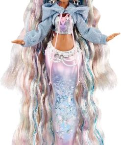 MERMAZE MERMAIDZ™ Winter Waves Kishiko™ Mermaid Fashion Doll with Color Change Fin, Glitter-Filled Tail and Accessories