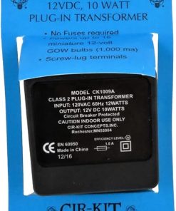 Cir-Kit Concepts Dollhouse Miniature 10W Transformer, 12v 2